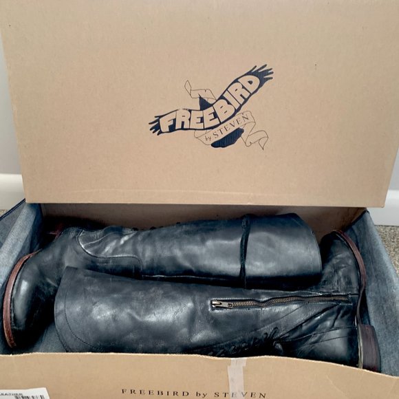 Freebird Stag Lace Up Distressed Leather Boots Size 8 - Picture 9 of 16